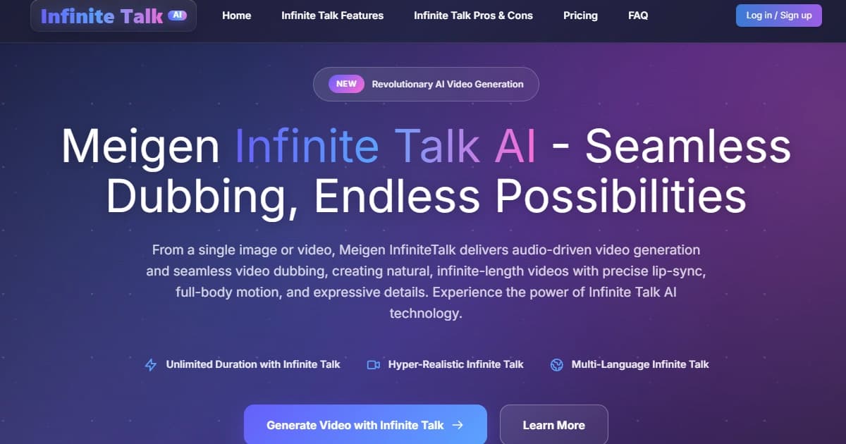 Infinite Talk AI cover image