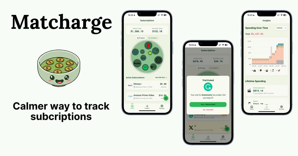 Matcharge - Subscription Manager cover image