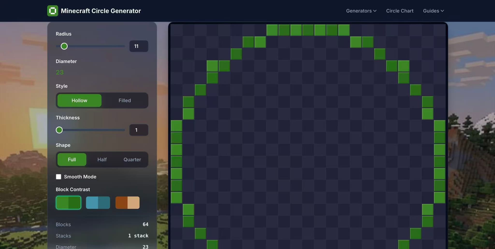 Minecraft Circle Generator